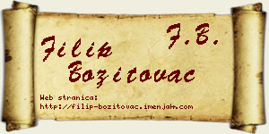 Filip Bozitovac vizit kartica